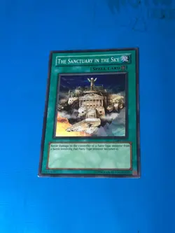 YUGIOH Super Rare The Sanctuary In The Sky AST-042 PLAYED - Image 1