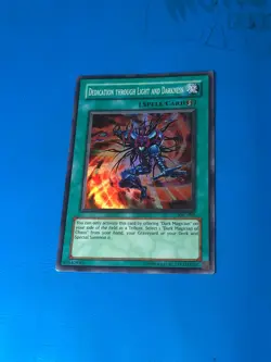 YUGIOH Super Rare Dedication Through Light And Darkness IOC-095 PLAYED - Image 1