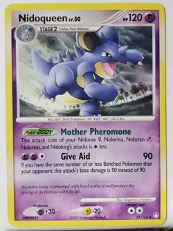 Nidoqueen 31/123 LP - RARE Mysterious Treasures Pokemon Card Kagemaru Himeno Art - Image 1