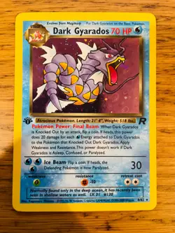 NEAR MINT! 1st Edition Dark Gyarados (8/82) Team Rocket Set Holo Pokemon Card! - Image 1