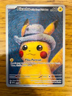 NEAR MINT! Pikachu with Grey Felt Hat SVP 085 Van Gogh Museum Promo Pokemon Card - Image 1