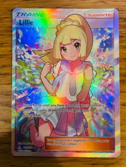 NM! Lillie (151/156) Sun & Moon Ultra Prism Full Art Trainer Rare Pokemon Card! - Image 1