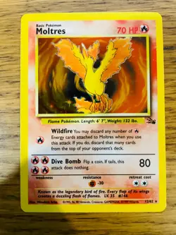 NEAR MINT! Moltres (12/62) Holo Fossil Set Pokemon Card! FAST & FREE P&P! - Image 1