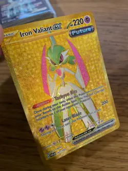 N-MINT! Iron Valiant ex (261/182) Paradox Rift Gold Secret Rare Pokemon Card! - Image 3