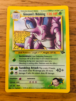 Giovanni's Nidoking (7/132) Holo Gym Challenge Pokemon Card! FREE P&P! - Image 1