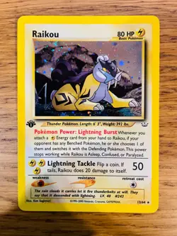 NEAR MINT! 1st Edition Raikou (13/64) Holo Neo Revelation Pokemon Card! - Image 1