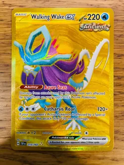 N-MINT! Walking Wake ex (215/162) Temporal Forces Gold Secret Rare Pokemon Card! - Image 1