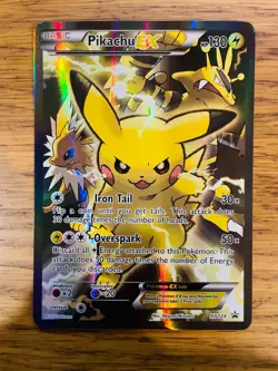 EX! Pikachu EX (XY124) Red & Blue Collection Promo Standard Size Pokemon Card! - Image 1