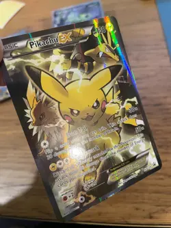 EX! Pikachu EX (XY124) Red & Blue Collection Promo Standard Size Pokemon Card! - Image 4