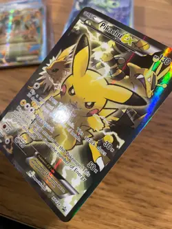 EX! Pikachu EX (XY124) Red & Blue Collection Promo Standard Size Pokemon Card! - Image 5