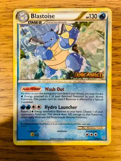 NM! Blastoise (13/95) HGSS Unleashed Prerelease Promo Holo Rare Pokemon Card! - Image 1