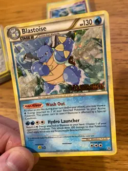 NM! Blastoise (13/95) HGSS Unleashed Prerelease Promo Holo Rare Pokemon Card! - Image 4