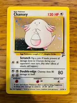 Chansey (3/130) Holo Base Set 2 Pokemon Card! FAST & FREE P&P! - Image 2