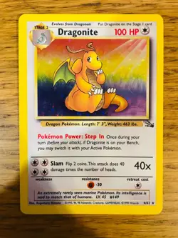 NEAR MINT! Dragonite (4/62) Holo Fossil Set Pokemon Card! FAST & FREE P&P! - Image 1