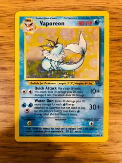 EXCELLENT! Vaporeon (12/64) Holo Jungle Set Pokemon Card! FAST & FREE P&P! - Image 1