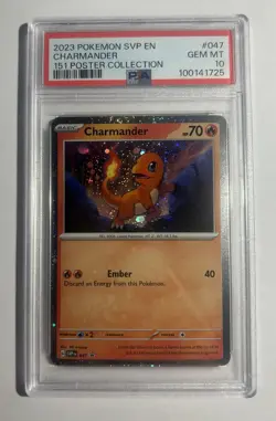 PSA 10 GEM MINT Charmander #047 Promo 151 Poster Collection Pokemon SVP EN - Image 1
