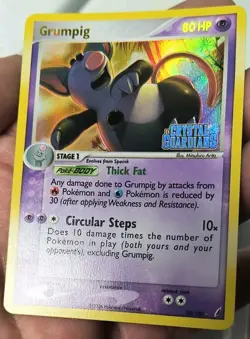 Vintage Rare 2006 Grumpig 20/100 EX Crystal Guardians Reverse Holo Pokemon Card - Image 4