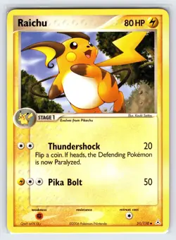 Raichu 51/110 2006 EX Holon Phantoms Pokemon Card Non Holo Uncommon - Nm - Image 1