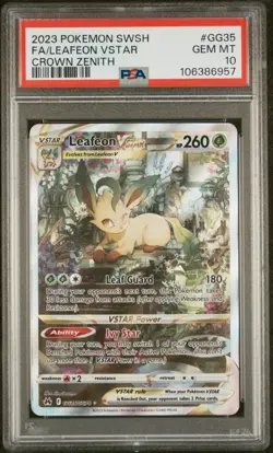 2023 Pokemon SWSH Crown Zenith Leafeon VSTAR Galarian Gallery #GG35/GG70 PSA 10 - Image 1