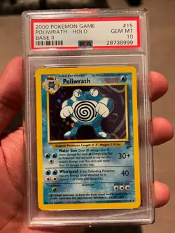Poliwrath 15/130 Pokemon Base Set II PSA 10 Gem Mint - Image 1