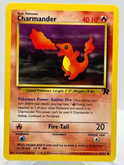 Charmander 50/92 Team Rocket Unlimited Non Holo WotC Vintage Pokemon TCG Card - Image 1