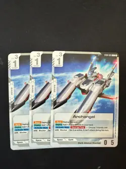 Gundam Card Game Archangel ST04-015 Newtype Rising 3 card Playset - Image 1