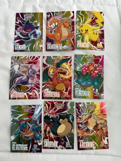 Pokemon Non-TCG Rainbow Attacks Card Database Kanto Set of 9 Cards - Image 1