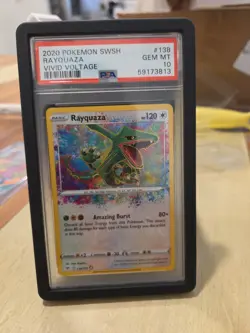 Rayquaza 138/185 Amazing Rare Vivid Voltage 2020 Pokemon Card PSA 10 - Image 1