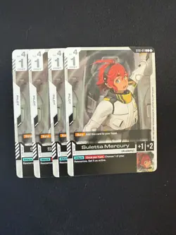 Gundam Card Game Suletta Mercury ST01-011 Newtype Rising 4 card Playset - Image 1