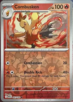 Combusken Reverse Holo - 041/182 - Destined Rivals Pokemon 2025 - Image 1