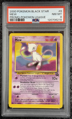 2000 POKEMON BLACK STAR MEW PROMO-POKEMON LEAGUE #8 NM-MT PSA 8 - Image 1