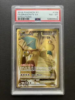 2016 Pokemon XY Evolutions Dragonite EX 106/108 PSA 8 NM-Mint - Image 1