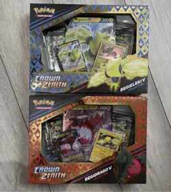 Pokemon TCG - Crown Zenith Regidrago V & Regieleki V Collection Box Bundle - Image 1