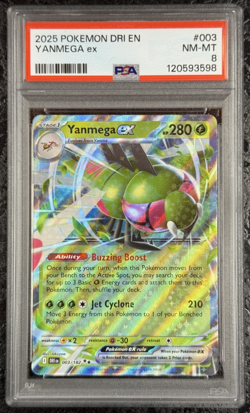 2025 POKEMON DRI EN YANMEGA ex #003 NM-MT PSA 8 - Image 1