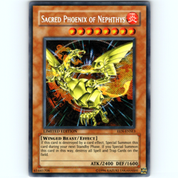 Yugioh Sacred Phoenix of Nephthys EEN-ENSE3 Limited Edition Secret Rare - VLP-NM - Image 1