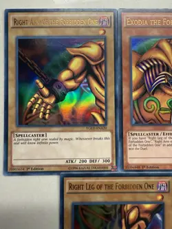 Yugioh! 5-Card Complete Exodia Set YGLD-ENA17-21 Ultra Rare 1st Edition LP - Image 3