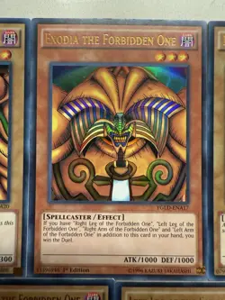 Yugioh! 5-Card Complete Exodia Set YGLD-ENA17-21 Ultra Rare 1st Edition LP - Image 4