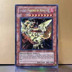YuGiOh • Sacred Phoenix Of Nephthys • EEN-ENSE3 • LE Prismatic Secret Rare • LP - Image 1