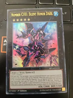 Yugioh Number C101: Silent Honor Dark MP14-EN218 Ultra Rare 1st Edition LP - Image 1