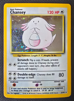 Pokemon WOTC Card - Chansey - Base Set - Holo Rare - 3/102 - MP - Image 1