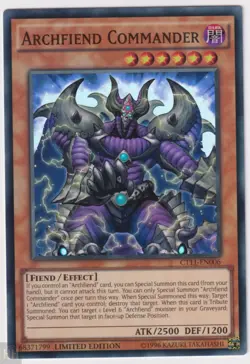CT11-EN006 Archfiend Commander Super Rare YuGiOh Card Limited Edition Mint - Image 1
