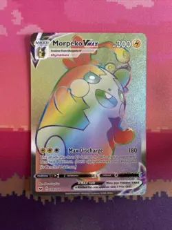 Pokemon Card Morpeko VMAX 204/202 Secret Rainbow Rare Sword & Shield Near Mint - Image 1
