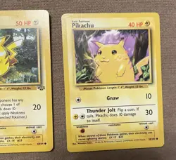 2 CARD 1999 PIKACHU ORIGINAL BASE SET COLLECTION POKEMON LOT - 60/64 & 58/102 - Image 2