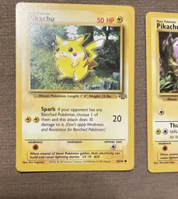 2 CARD 1999 PIKACHU ORIGINAL BASE SET COLLECTION POKEMON LOT - 60/64 & 58/102 - Image 3