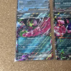 Pokemon TCG Cards - Shrouded Fable - EX Bundle - Okidogi, Kingdra, Pecharunt - Image 2
