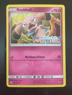 🔥Pokemon Sun & Moon Snubbull Build a Bear Workshop Promo Card SM 90 Fairy type - Image 1