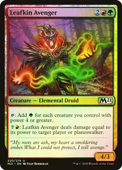 MTG Leafkin Avenger FOIL NM Core Set 2021 M21 Magic Gathering card - Image 1