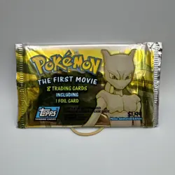 1999 Topps Pokemon The First Movie Sealed Booster Pack - 8 Cards 1 Foil - Image 1