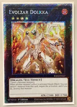 Yugioh! 1x Evolzar Dolkka RA04-EN167 Platinum Secret Rare 1st Ed NM - Image 1