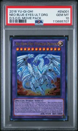 2016 Yu-Gi-Oh Neo Blue-Eyes Ultimate Dragon MVP1-EN001 PSA 10 Dark Side POP 5!!! - Image 1
